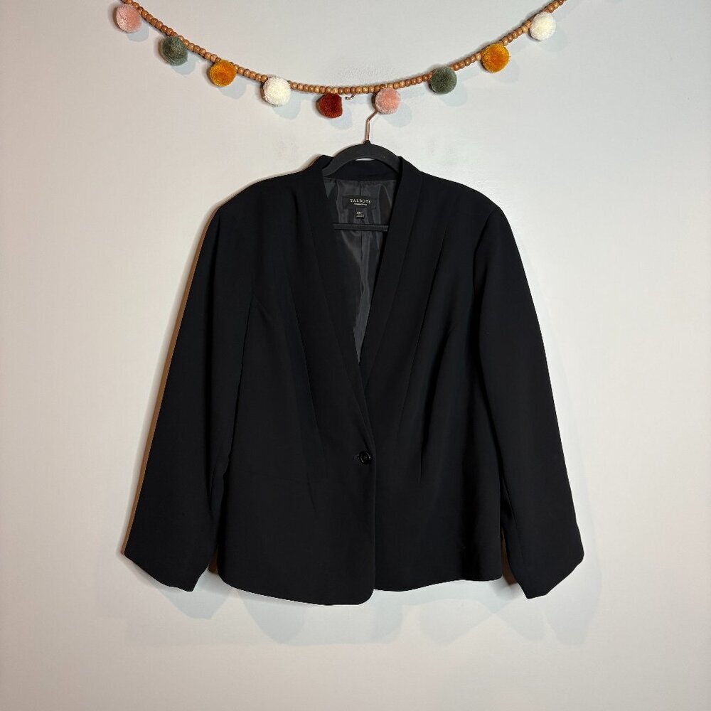 Talbots black one button blazer jacket